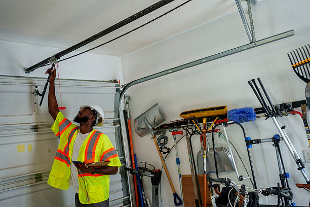 Professional Garage Door Roller Replacement technician working in Westport Village, CT
